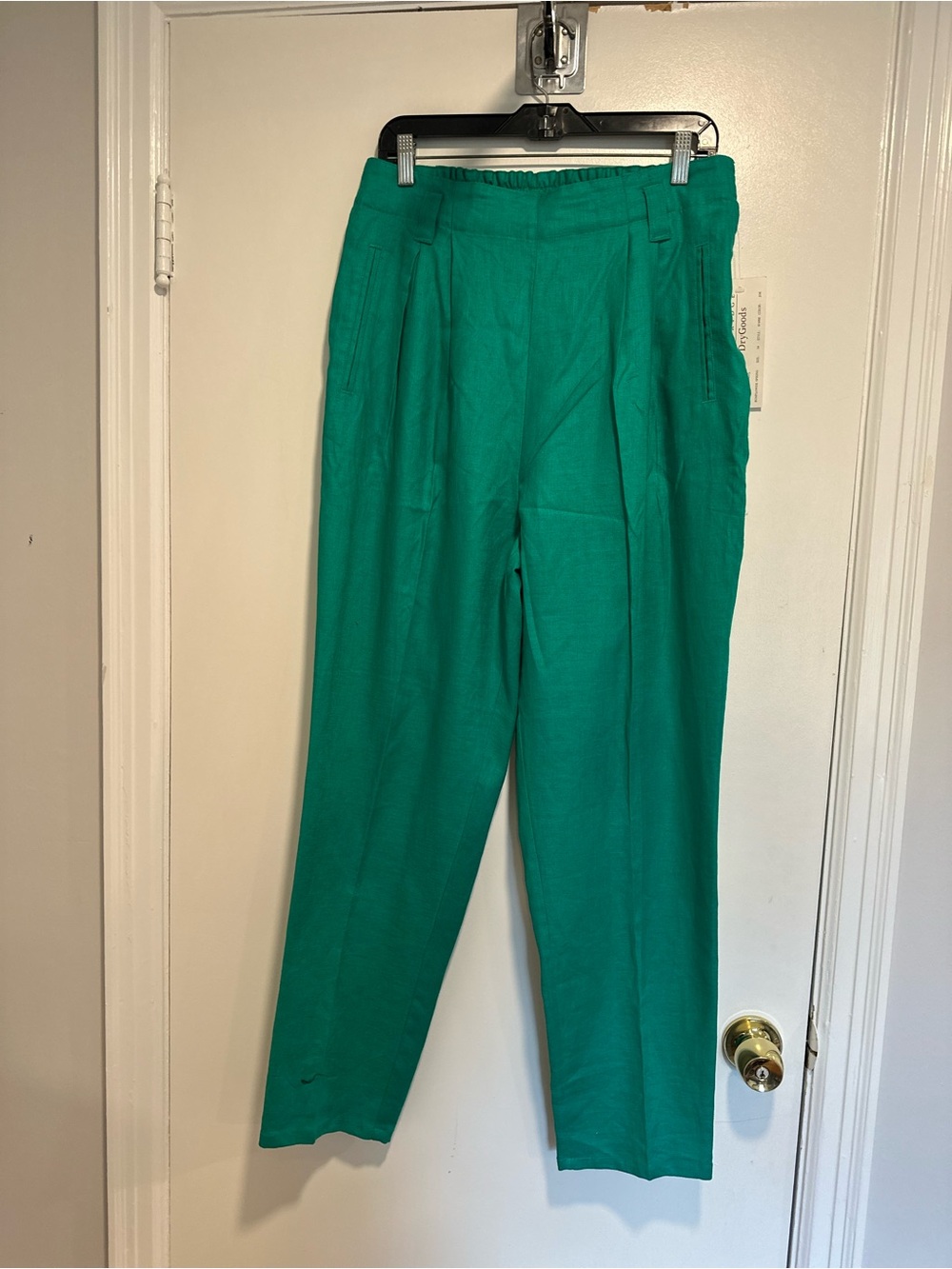 NWT VTG Deadstock Cambridge Drygoods Sz14 Green Linen Balloon Hight Waist Pants.